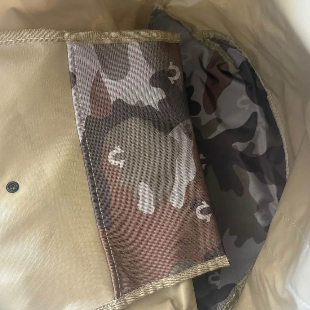 True Religion Dribble Camo Tote Bag Horseshoe Logo Canvas TR106324 New With Tags